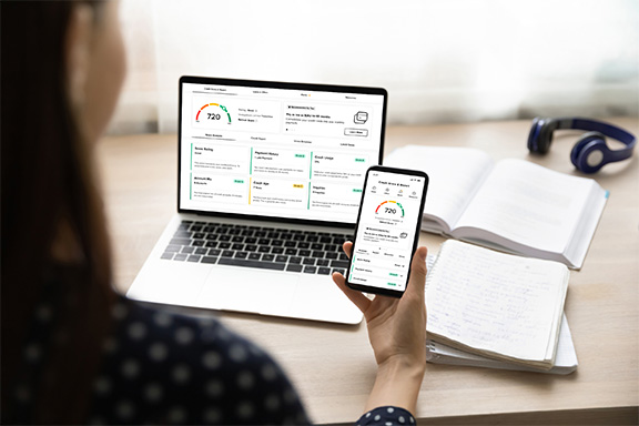Credit Insights Phone and Laptop